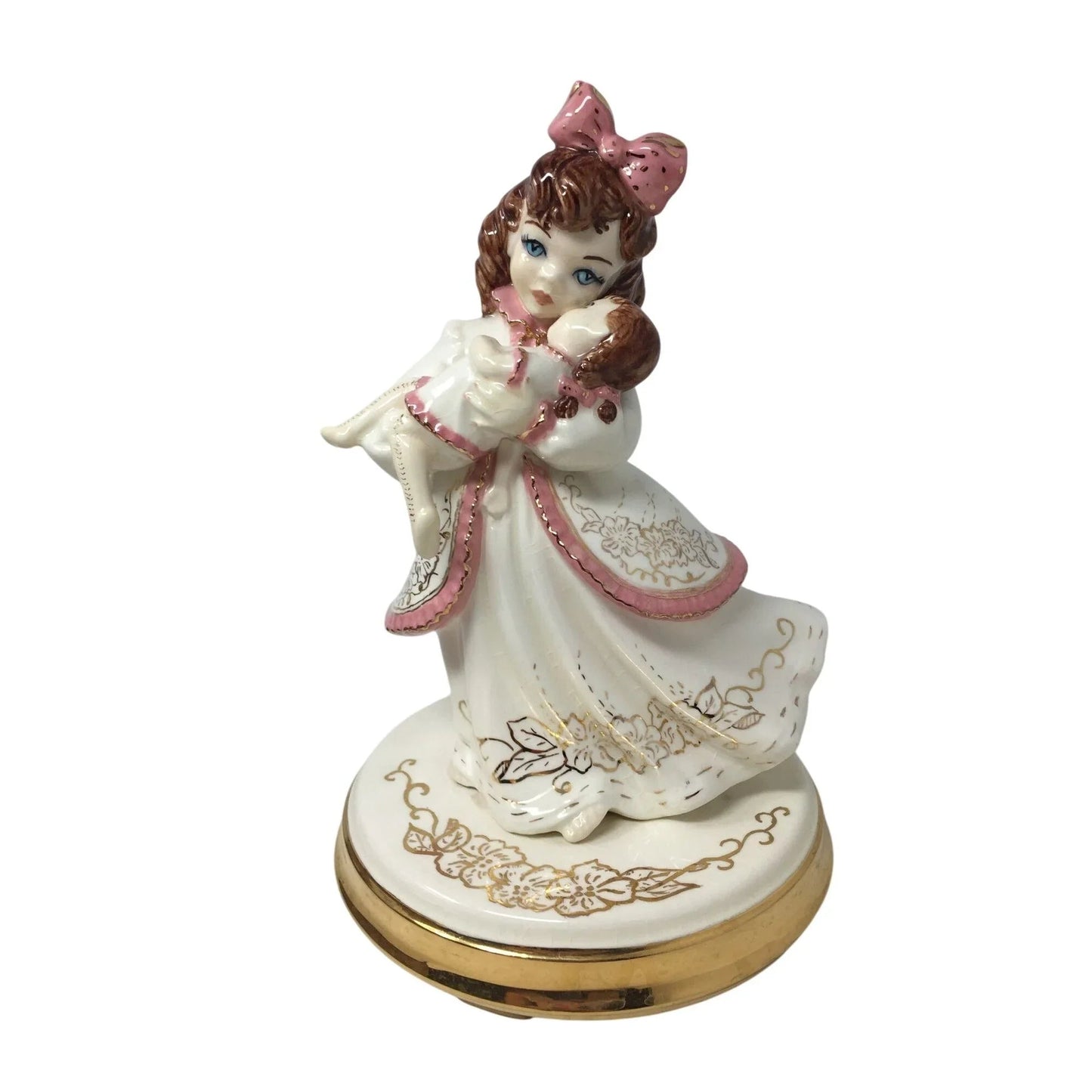 Vintage Ceramic Girl Dancing with Baby Music Box - A+ Stuff - Collectibles - A+ Stuff