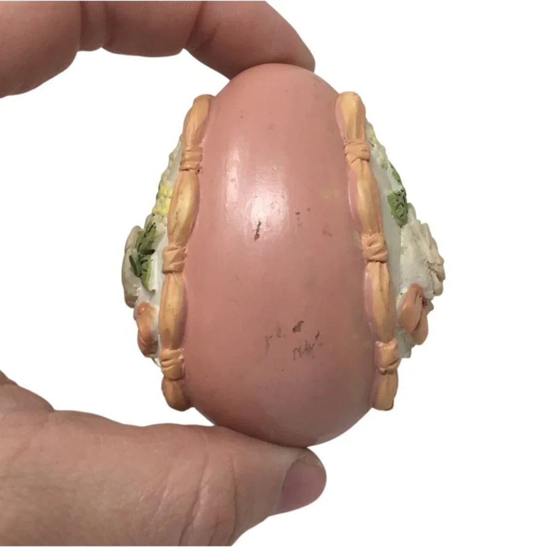 Vintage Ceramic Hand Painted Pink Easter Egg with flowers - A+ Stuff - Seasonal & Holiday Decorations - A+ Stuff