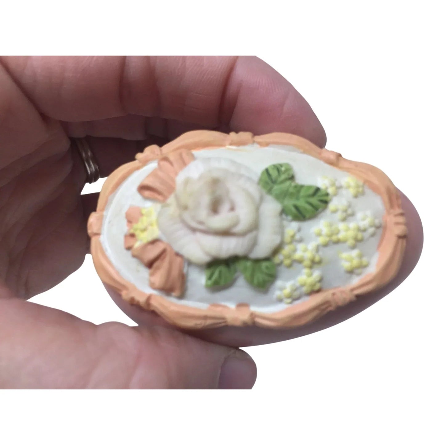 Vintage Ceramic Hand Painted Pink Easter Egg with flowers - A+ Stuff - Seasonal & Holiday Decorations - A+ Stuff