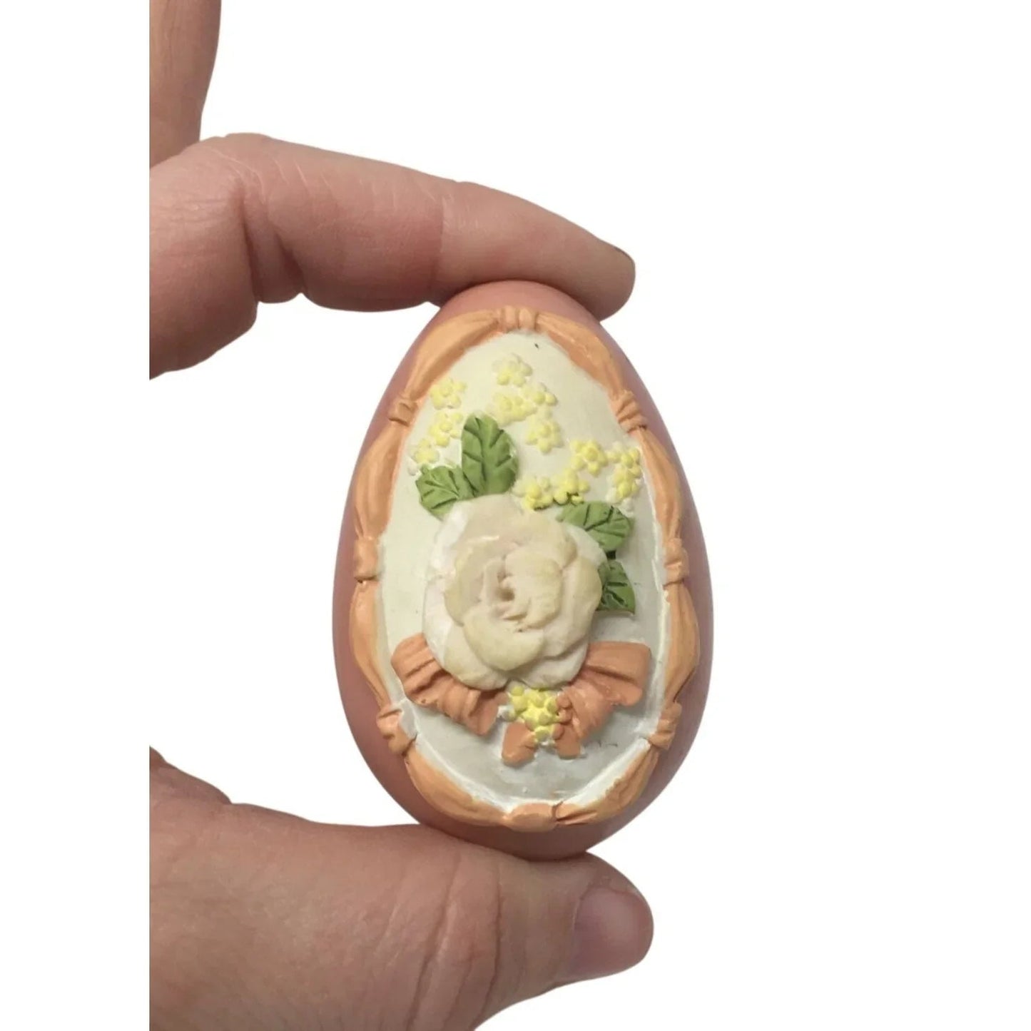Vintage Ceramic Hand Painted Pink Easter Egg with flowers - A+ Stuff - Seasonal & Holiday Decorations - A+ Stuff