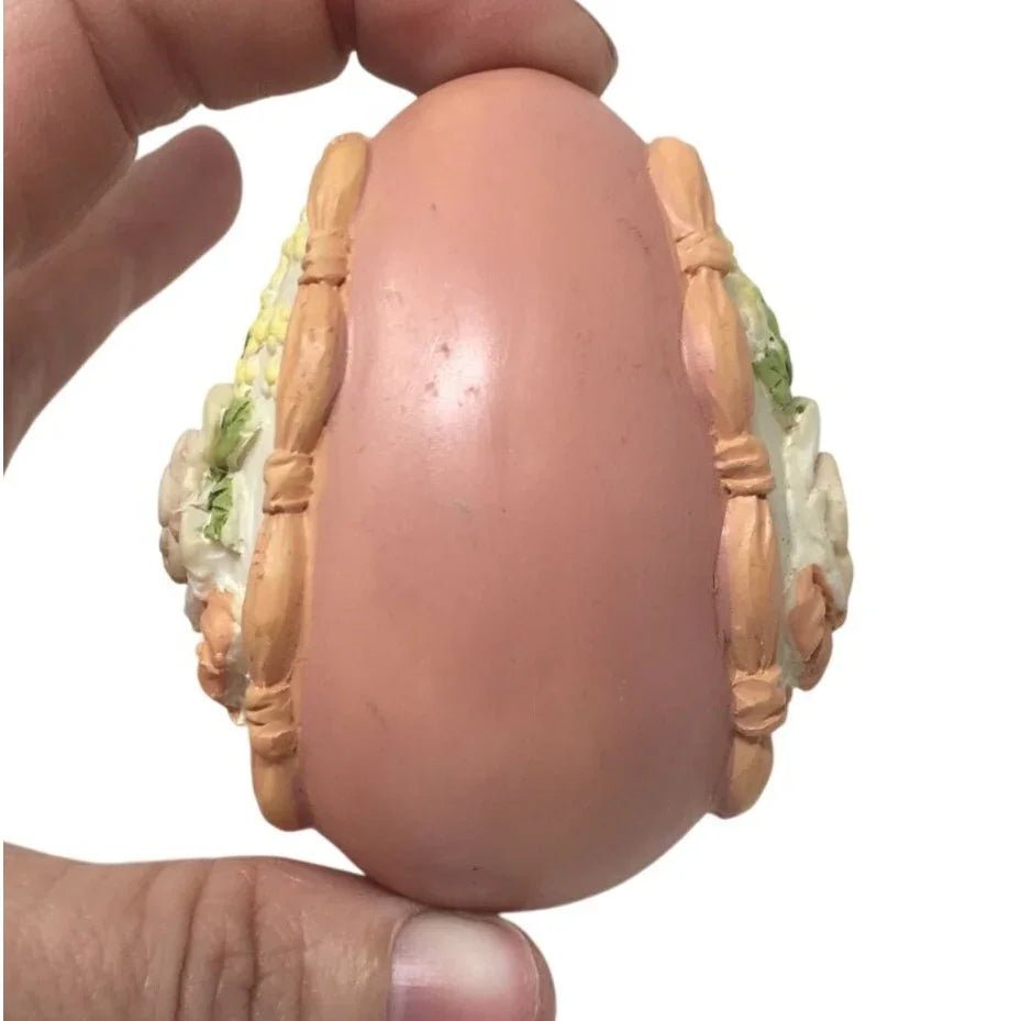 Vintage Ceramic Hand Painted Pink Easter Egg with flowers - A+ Stuff - Seasonal & Holiday Decorations - A+ Stuff