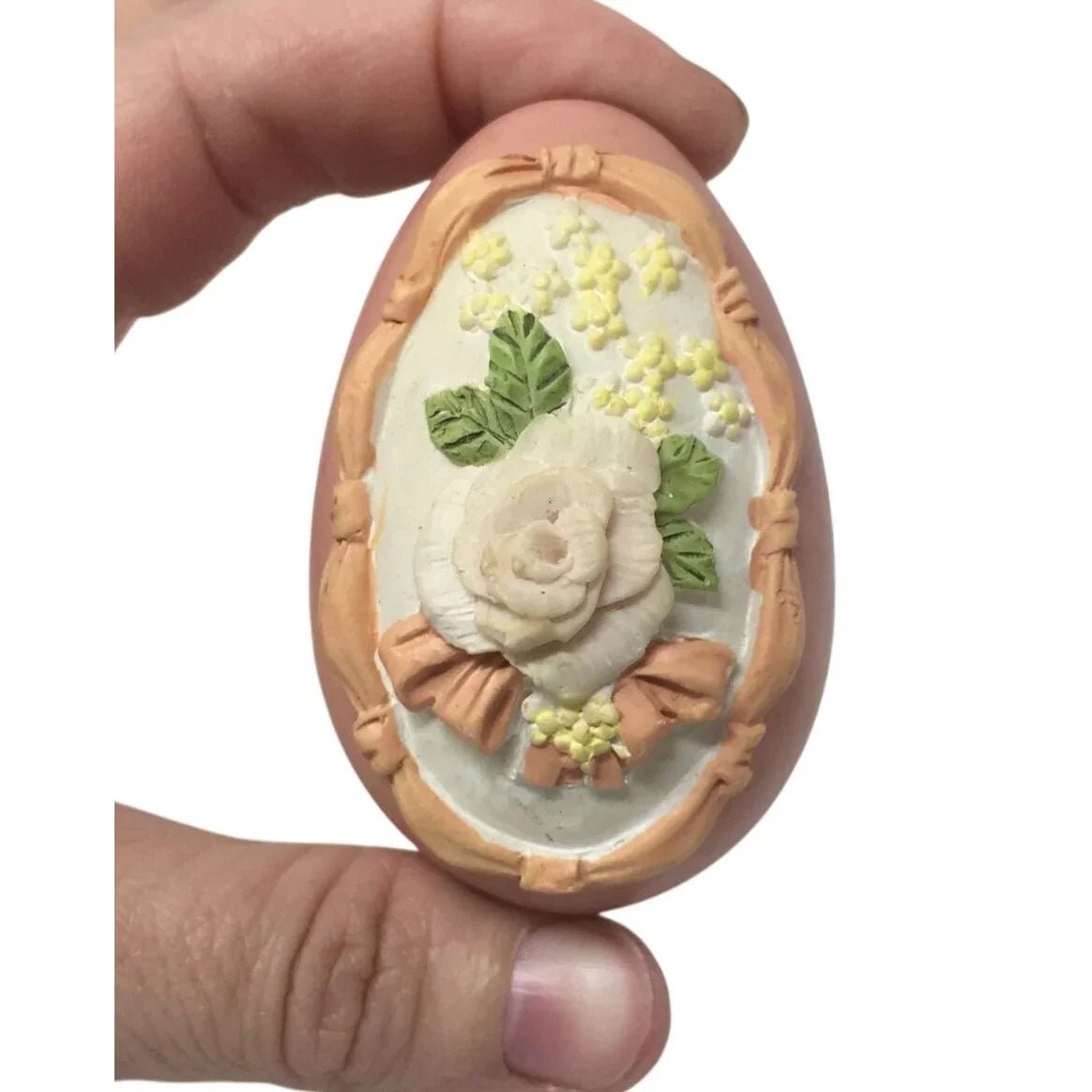 Vintage Ceramic Hand Painted Pink Easter Egg with flowers - A+ Stuff - Seasonal & Holiday Decorations - A+ Stuff