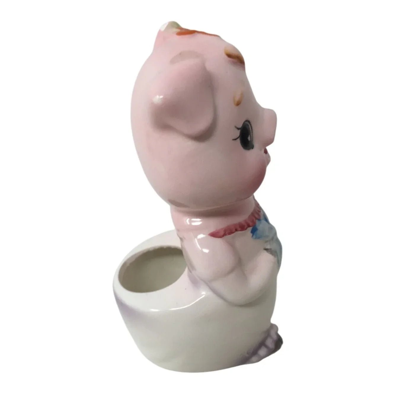 Vintage Ceramic Pink Pig Figurine with Planter/Vase attached to the back - A+ Stuff - Vaes or Planter - A+ Stuff