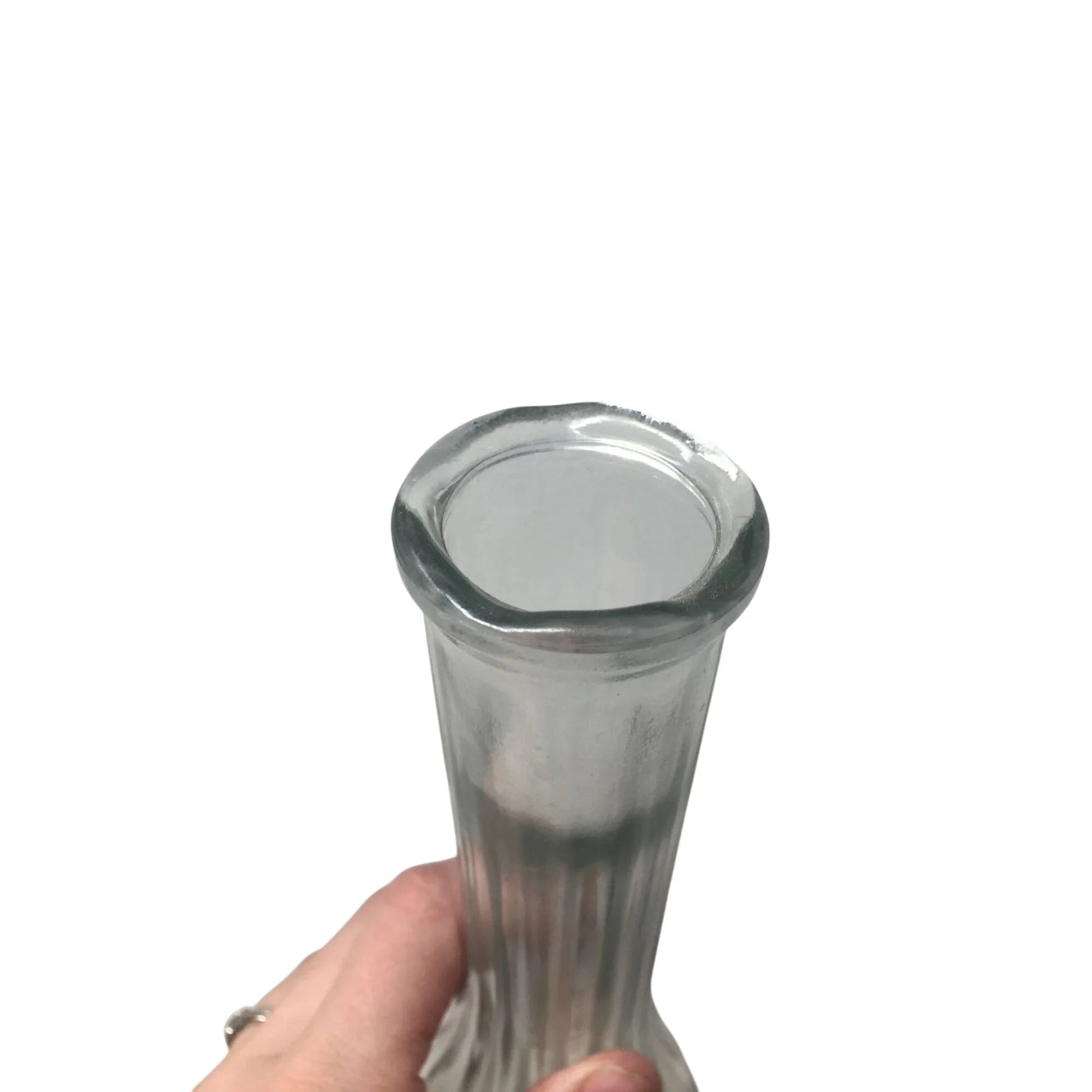 Vintage CFG Vertically Ribbed Clear Glass Bud Vase - A+ Stuff - Vase or Holder - A+ Stuff