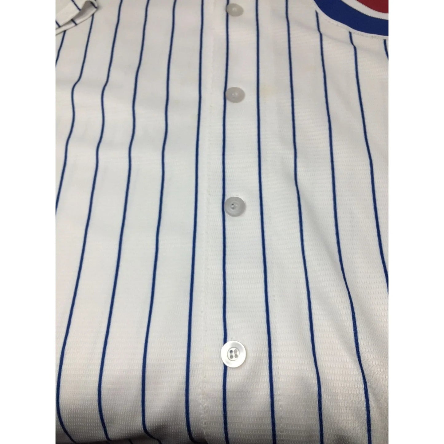 Vintage Chicago Cubs Kris Bryant 17 White and Blue Striped Button Jersey Size 2XL - majestic - Shirts & Tops - A+ Stuff