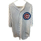 Vintage Chicago Cubs Kris Bryant 17 White and Blue Striped Button Jersey Size 2XL - majestic - Shirts & Tops - A+ Stuff