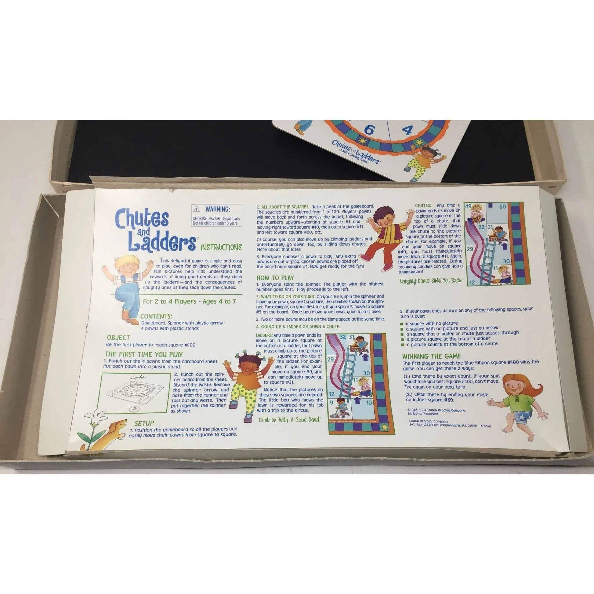Vintage Chutes and Ladders MILTON BRADLEY Company Board Game (Incomplete) - A+ Stuff
