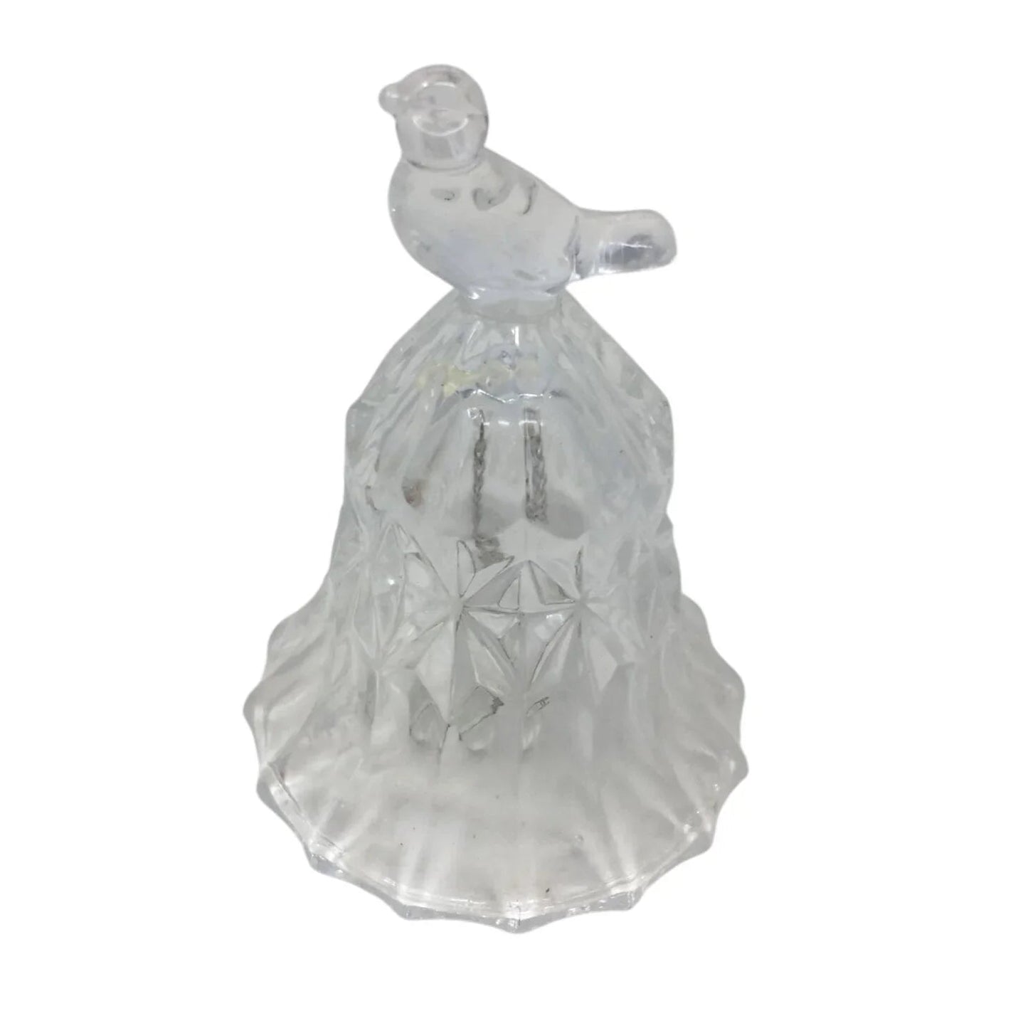 Vintage Clear Crystal Cut Glass Hand Bell with Bird on Top - A+ Stuff - Collectibles - A+ Stuff