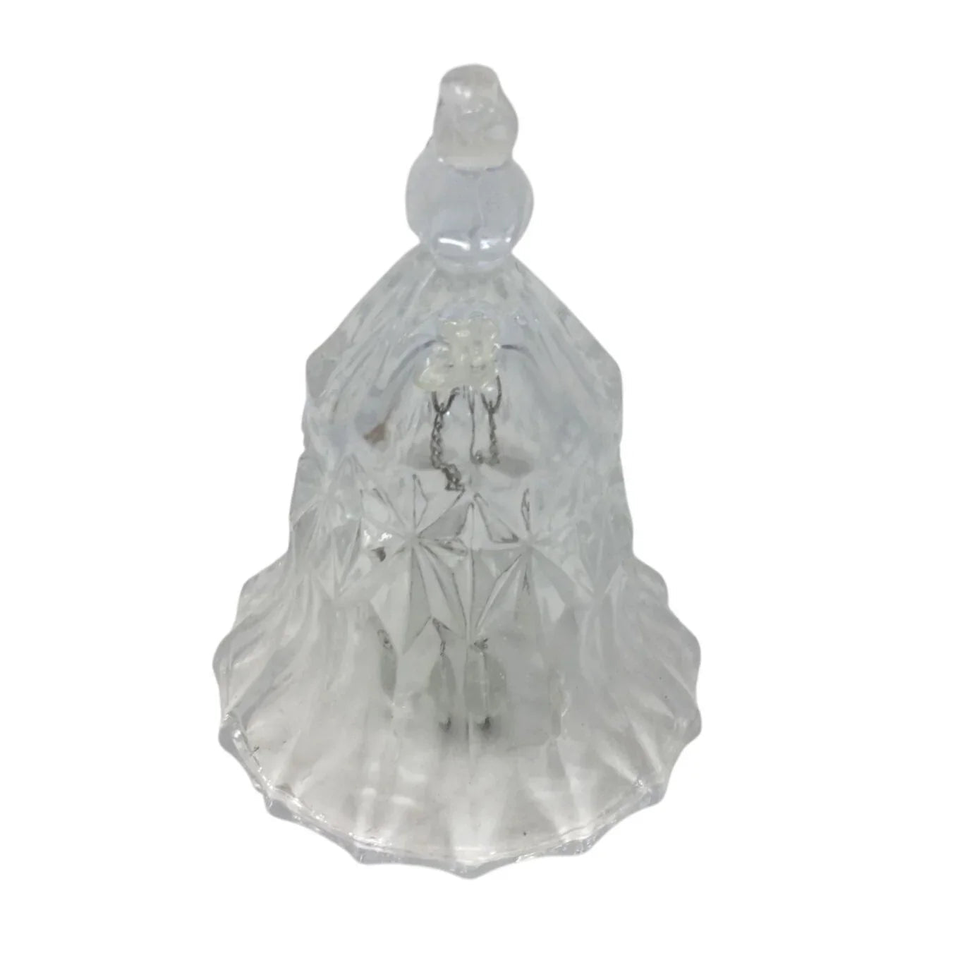 Vintage Clear Crystal Cut Glass Hand Bell with Bird on Top - A+ Stuff - Collectibles - A+ Stuff