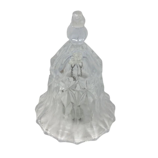 Vintage Clear Crystal Cut Glass Hand Bell with Bird on Top - A+ Stuff - Collectibles - A+ Stuff