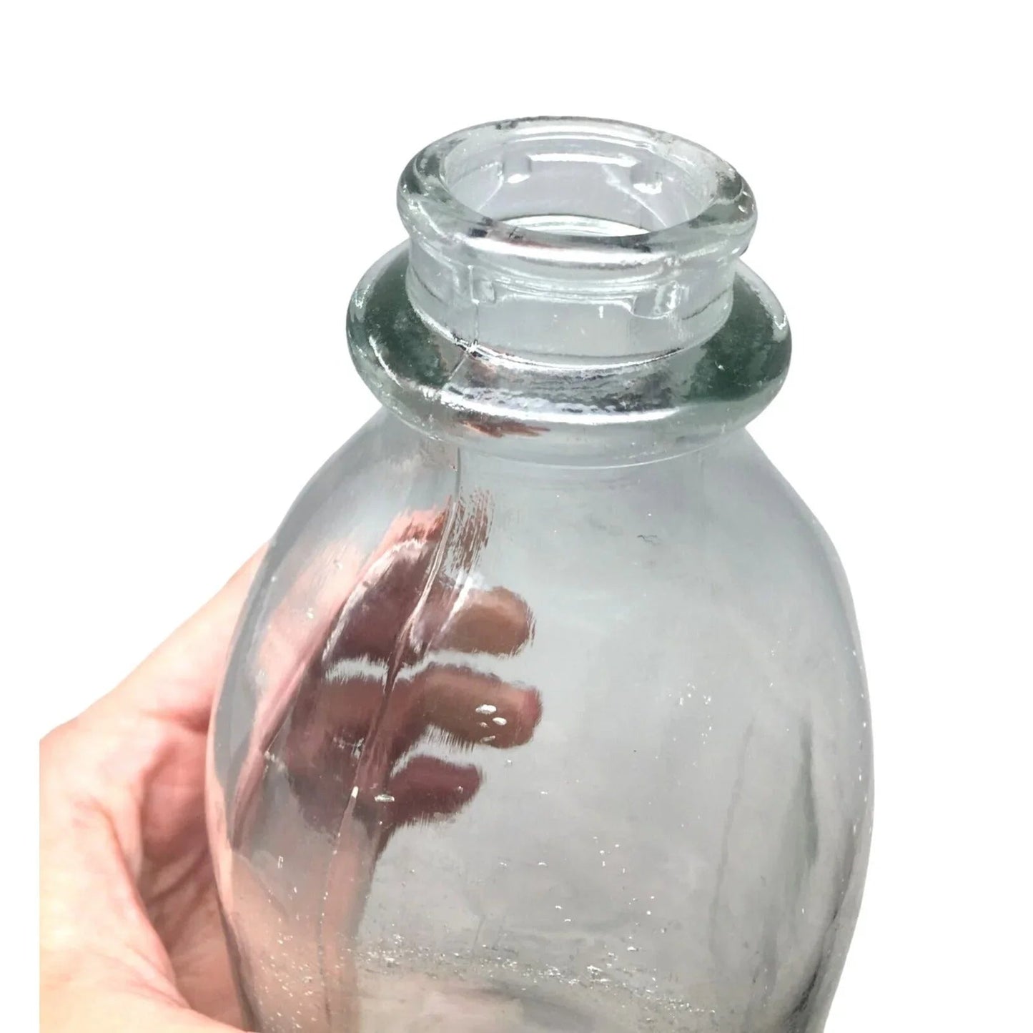Vintage Clear Glass 1 Quart Milk Jug/Bottle (25 80 on the bottom) - unbranded - Milk Jar - A+ Stuff