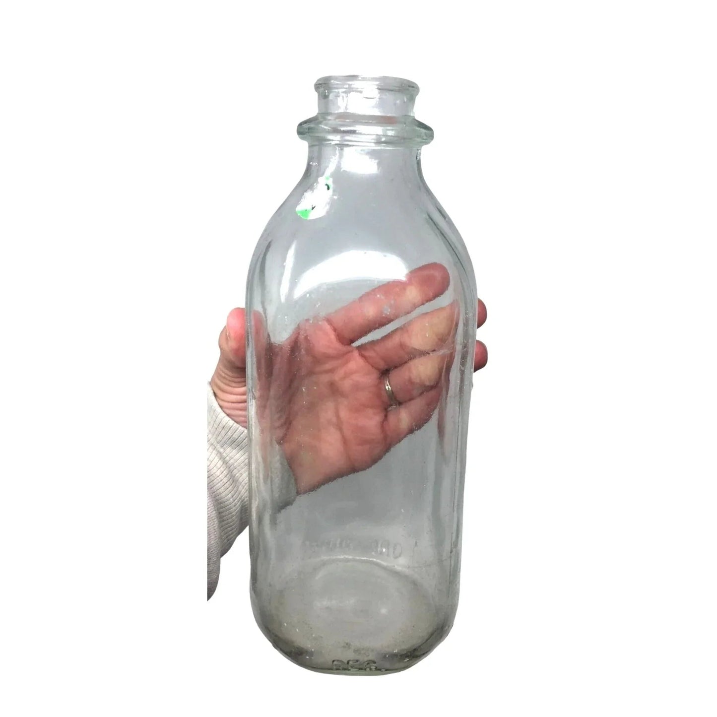 Vintage Clear Glass 1 Quart Milk Jug/Bottle (25 80 on the bottom) - unbranded - Milk Jar - A+ Stuff