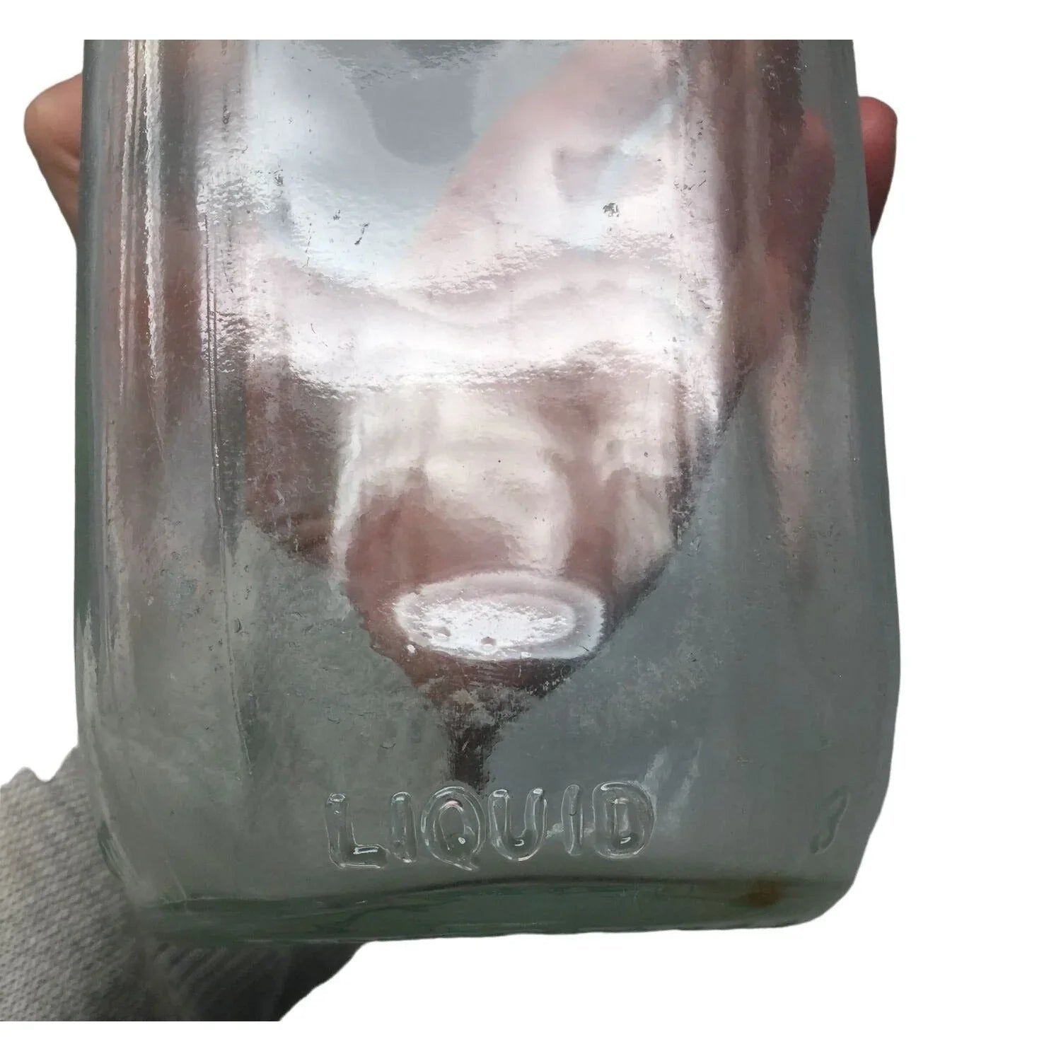 Vintage Clear Glass 1 Quart Milk Jug/Bottle (25 80 on the bottom) - unbranded - Milk Jar - A+ Stuff