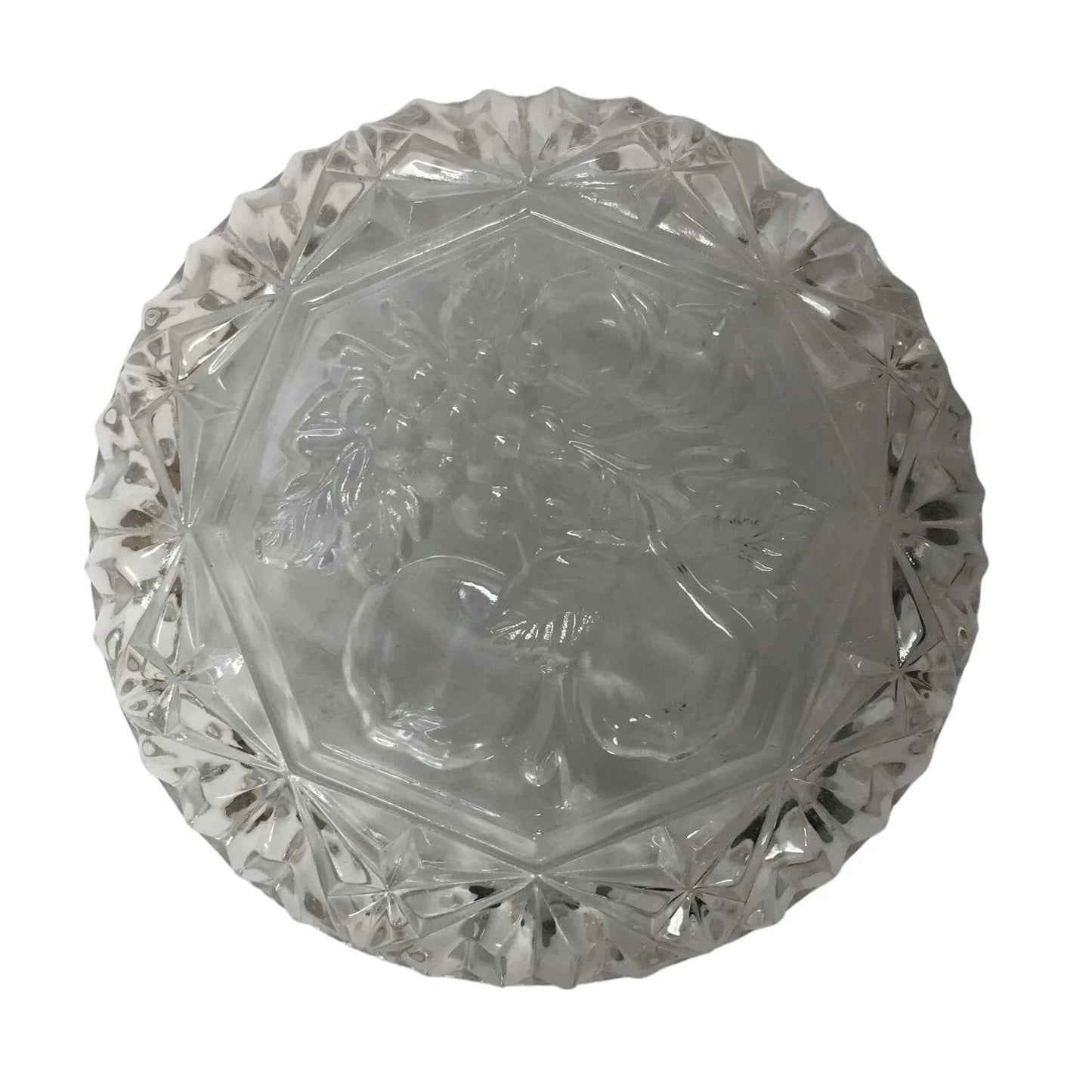 Vintage Clear Glass Dish with Fruit Design - A+ Stuff - Glass - A+ Stuff