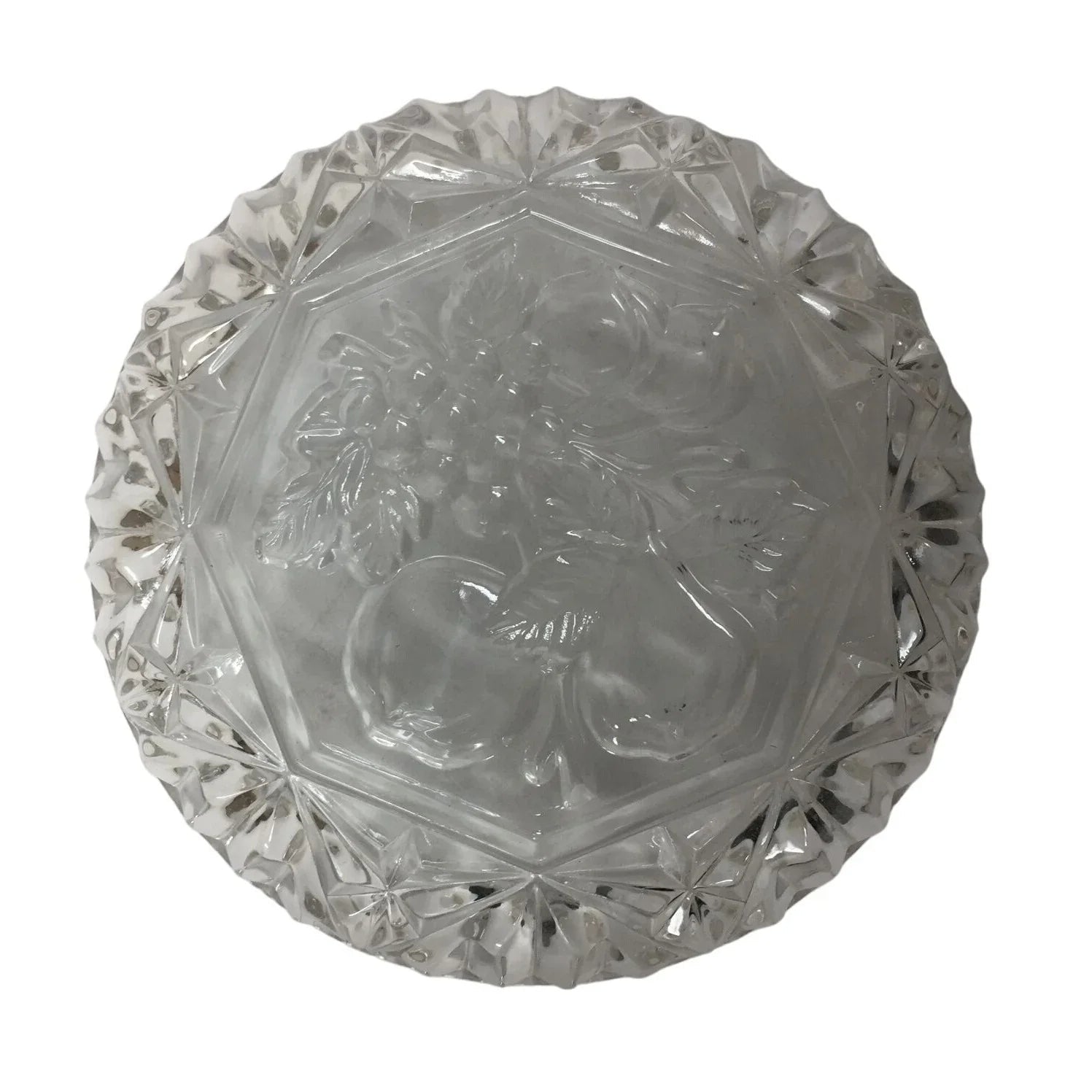 Vintage Clear Glass Dish with Fruit Design - A+ Stuff - Glass - A+ Stuff