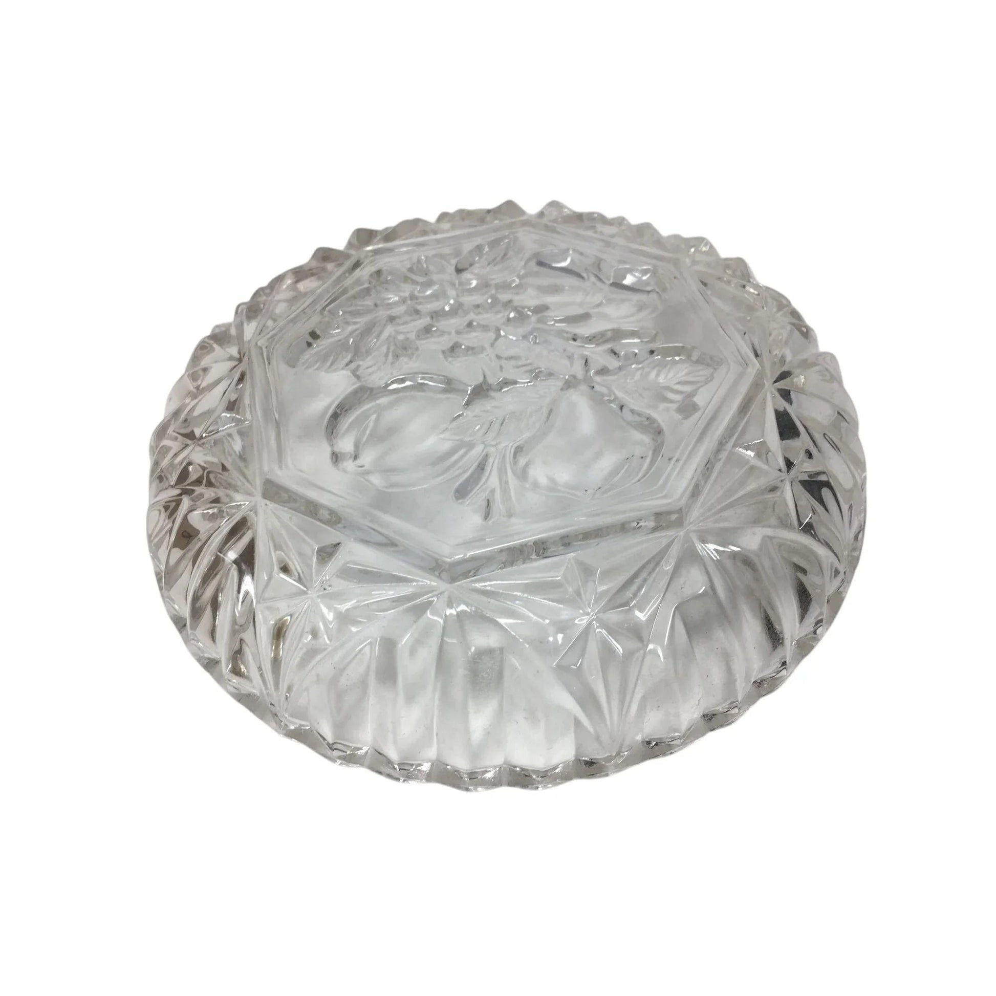 Vintage Clear Glass Dish with Fruit Design - A+ Stuff - Glass - A+ Stuff