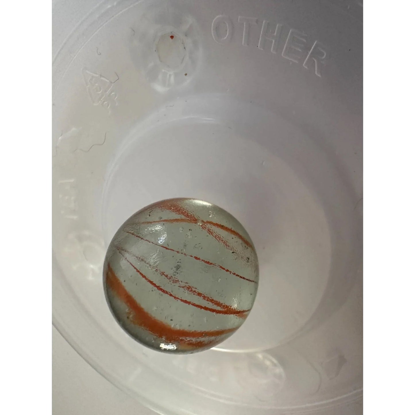 Vintage Clear Glass Shooter Marbles with Yellow and Orange Swirl Design - A+ Stuff - Collectibles - A+ Stuff