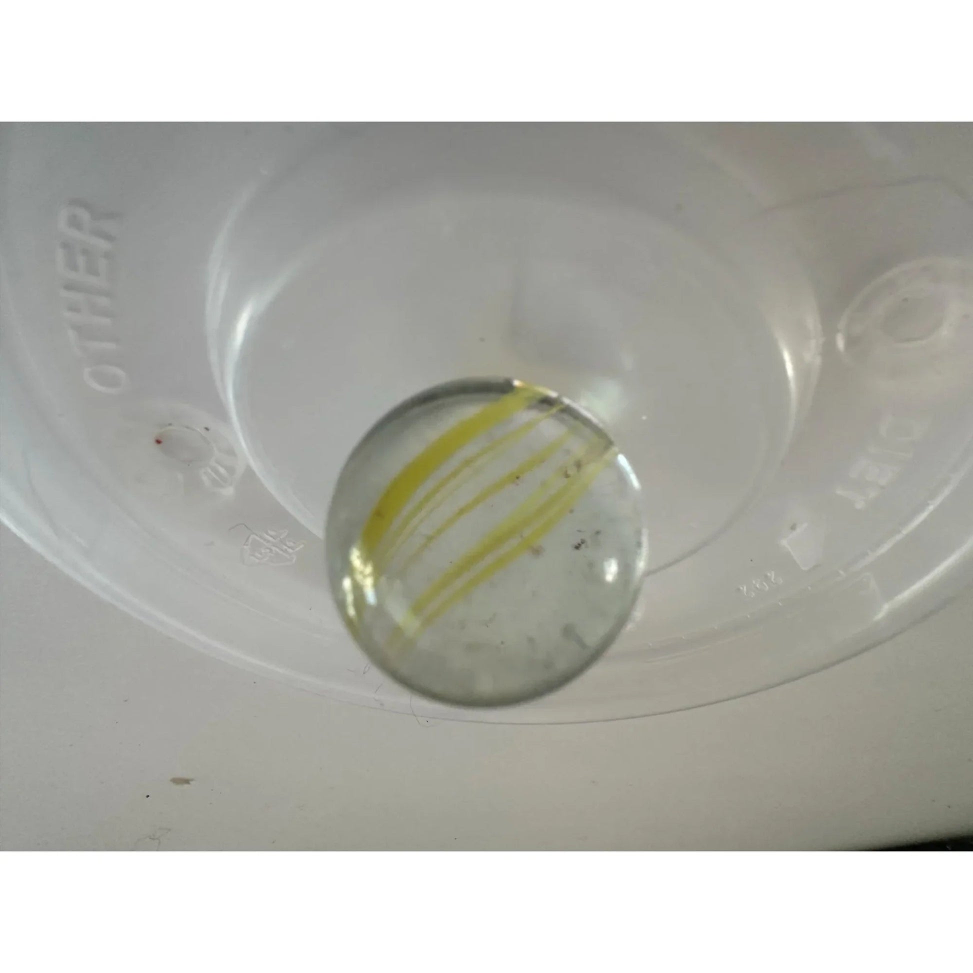 Vintage Clear Glass Shooter Marbles with Yellow and Orange Swirl Design - A+ Stuff - Collectibles - A+ Stuff