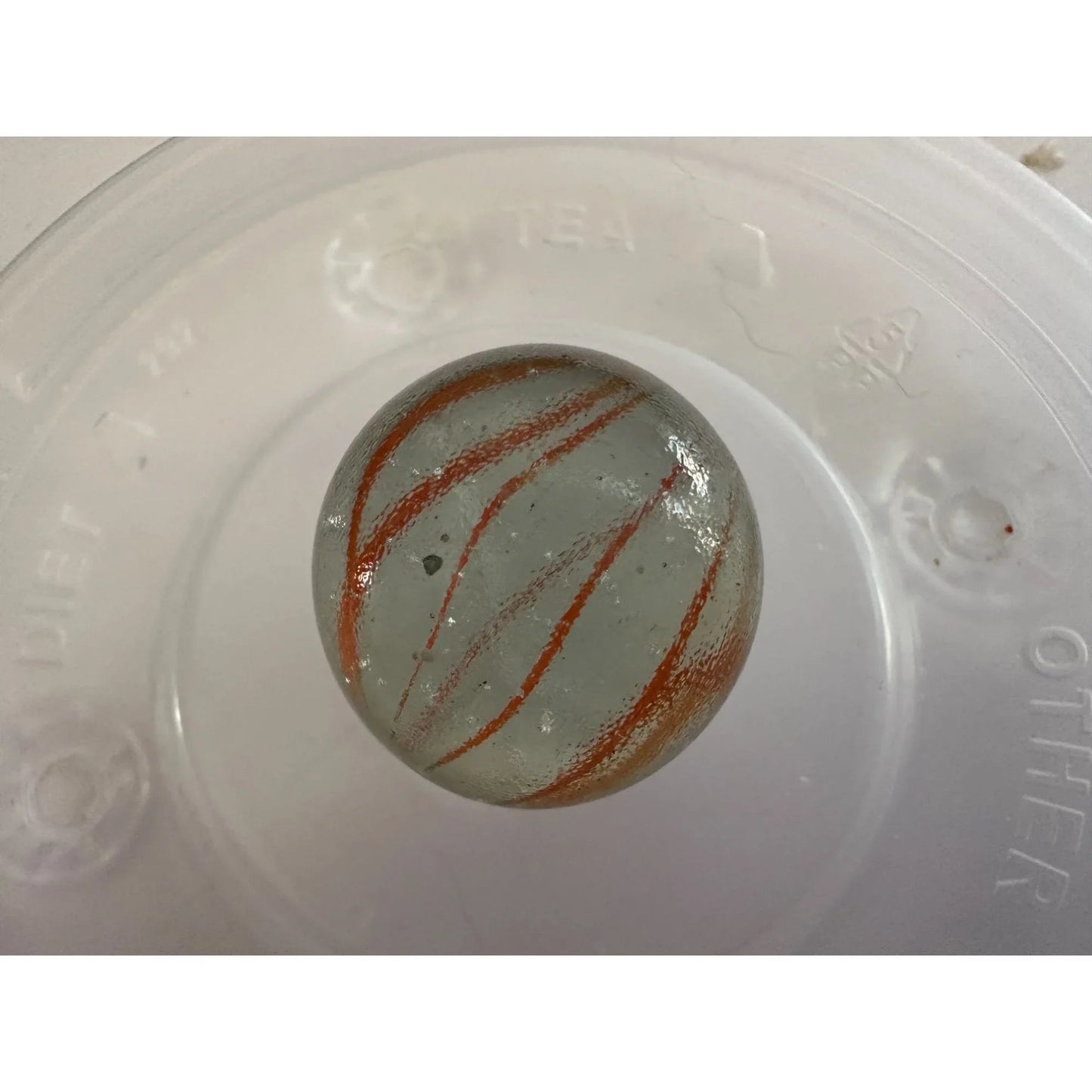 Vintage Clear Glass Shooter Marbles with Yellow and Orange Swirl Design - A+ Stuff - Collectibles - A+ Stuff