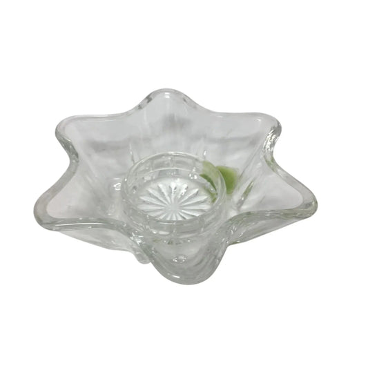 Vintage Clear Glass Star Taper Candlestick Holder - A+ Stuff - Candle Holders - A+ Stuff