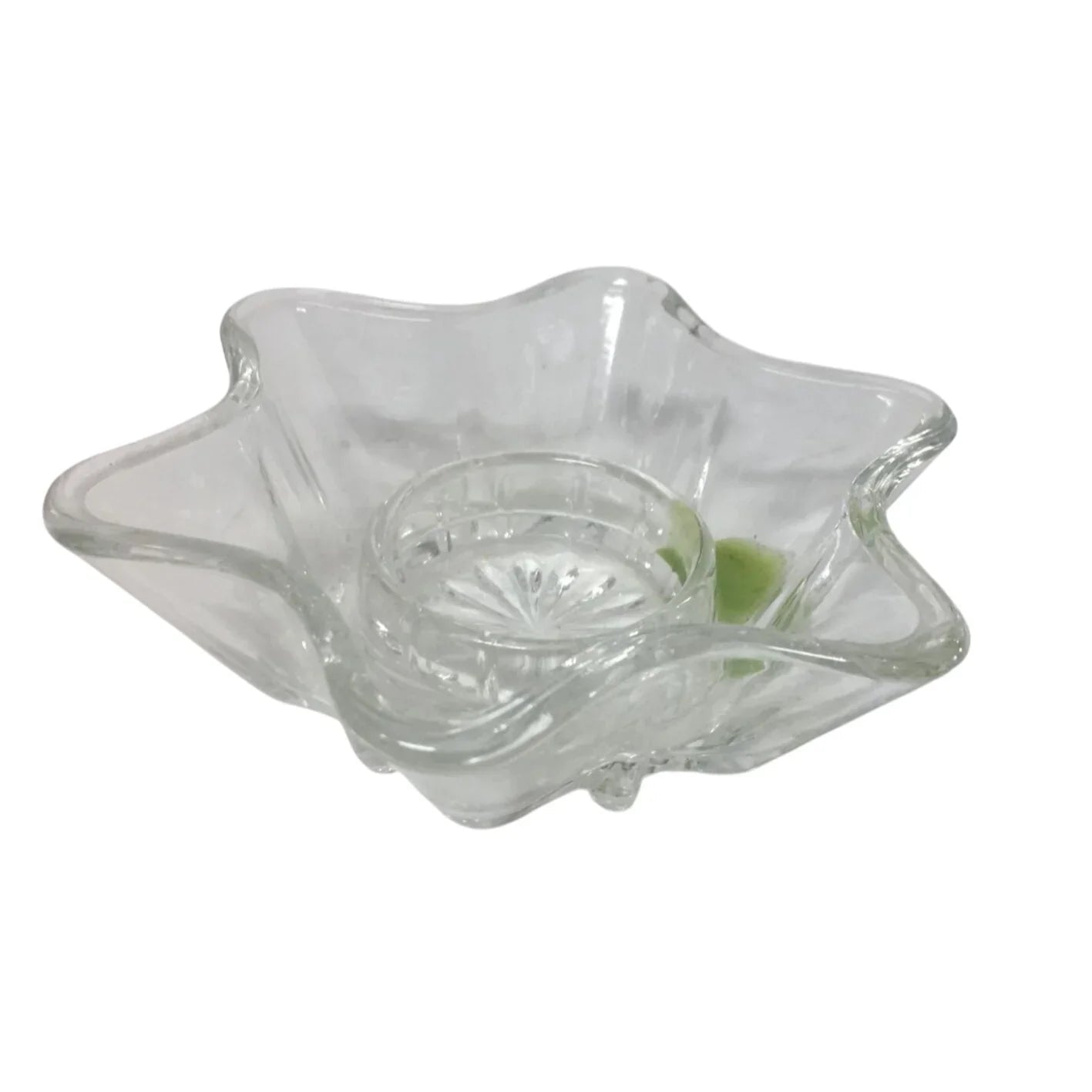 Vintage Clear Glass Star Taper Candlestick Holder - A+ Stuff - Candle Holders - A+ Stuff