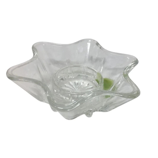 Vintage Clear Glass Star Taper Candlestick Holder - A+ Stuff - Candle Holders - A+ Stuff