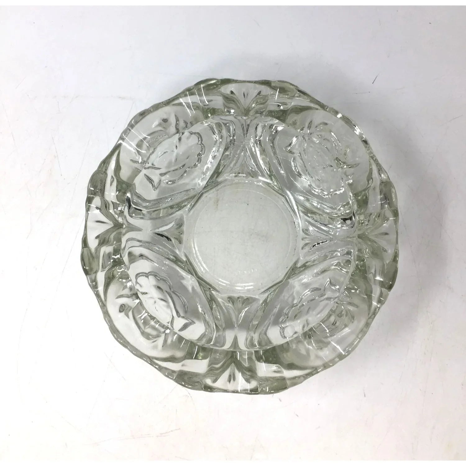 Vintage Clear Pressed Glass Set of Two - unbranded - A+ Stuff