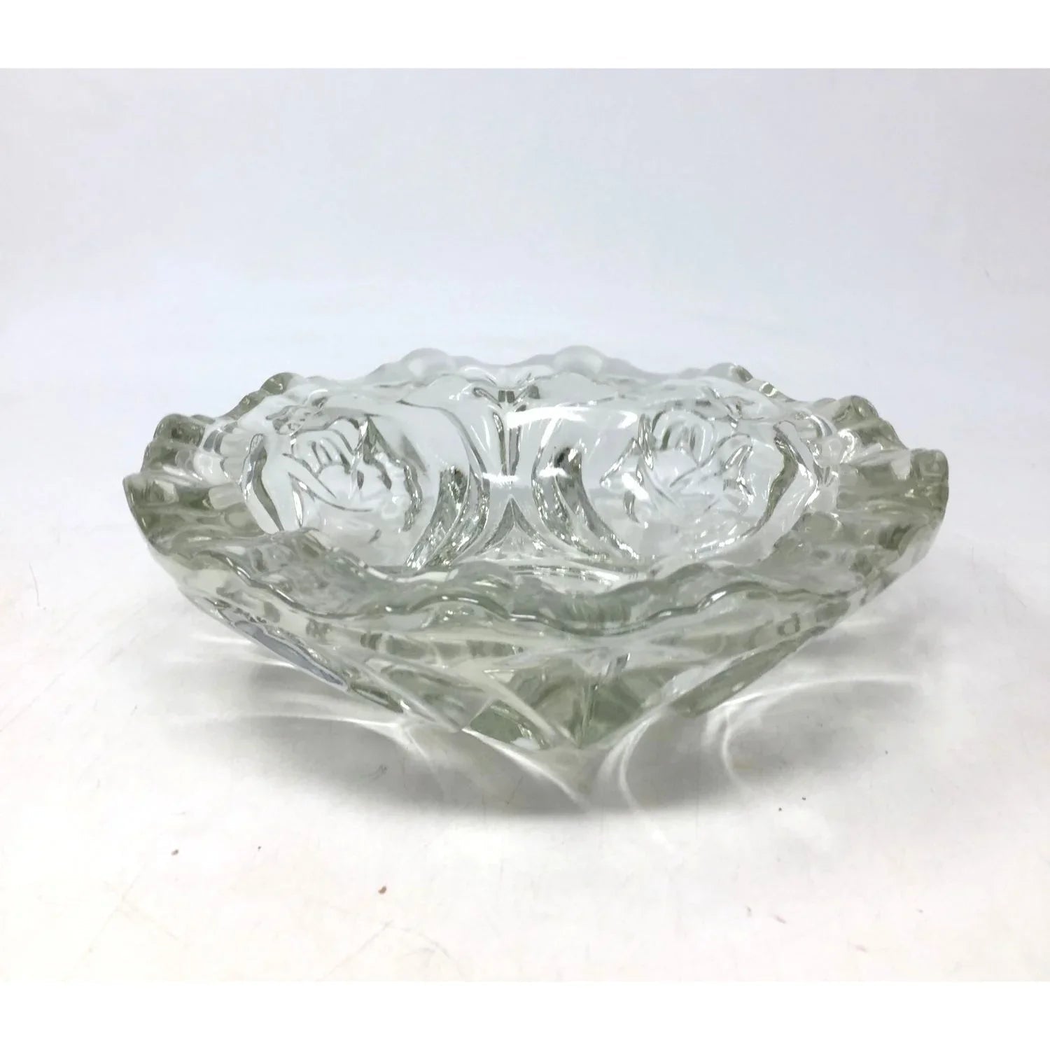 Vintage Clear Pressed Glass Set of Two - unbranded - A+ Stuff