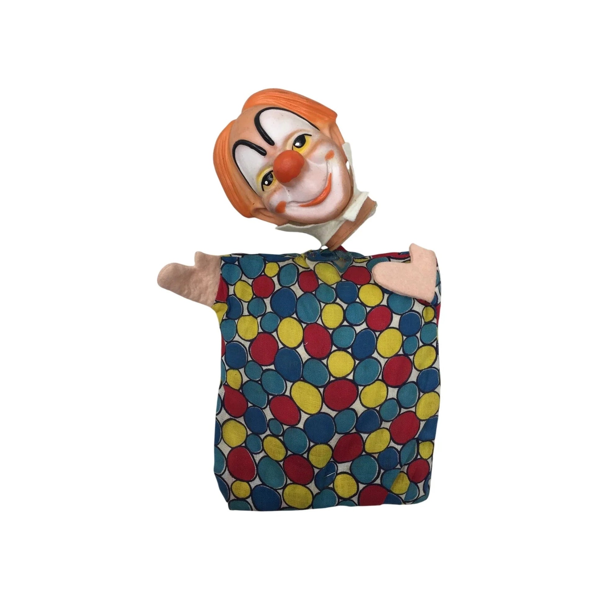 Vintage Clown Hand Puppet with Rubber Head - A+ Stuff - Puppets & Marionettes - A+ Stuff