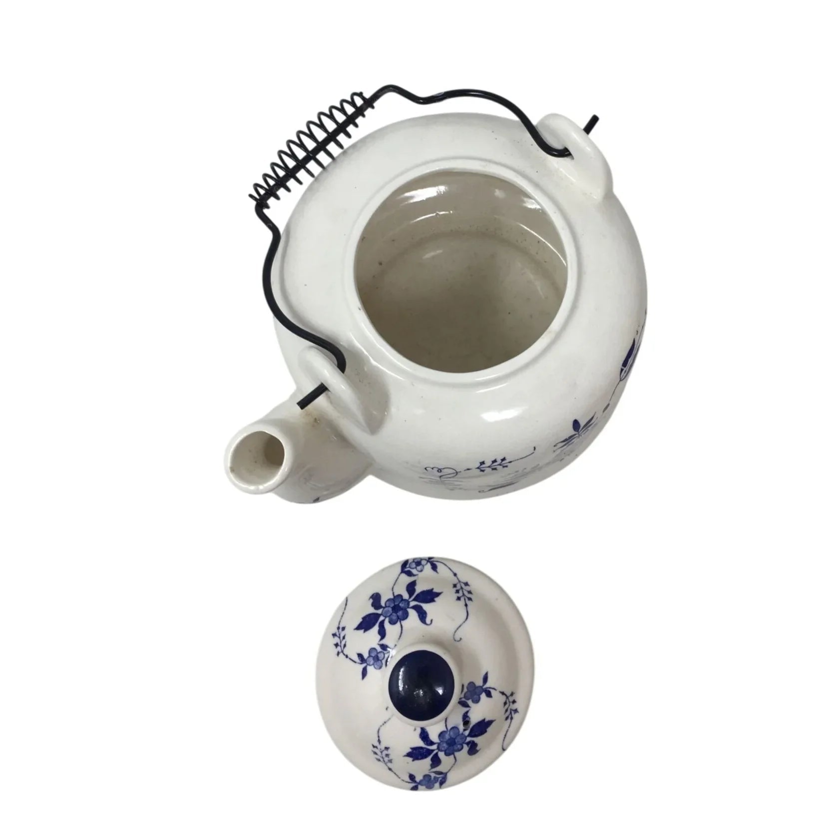 Vintage CM Inc. Chadwick Blue & White Teapot with Handle - CM Inc. Chadwick - teapot - A+ Stuff