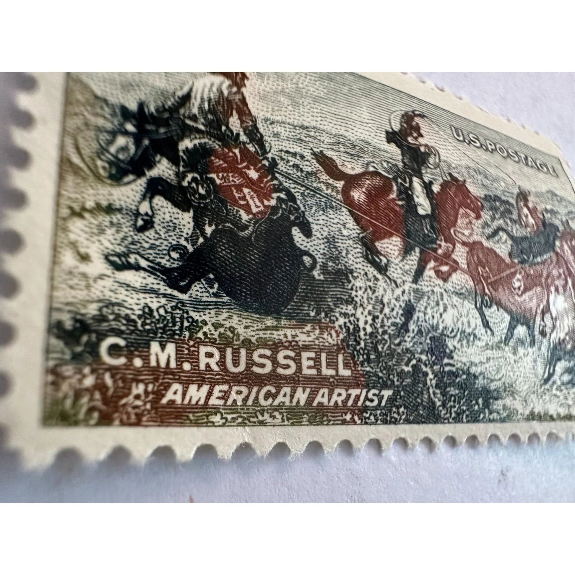 Vintage Collectible C. M. Russell American Artist 5 Cent U.S. Postage Stamp - A+ Stuff - Stamp - A+ Stuff