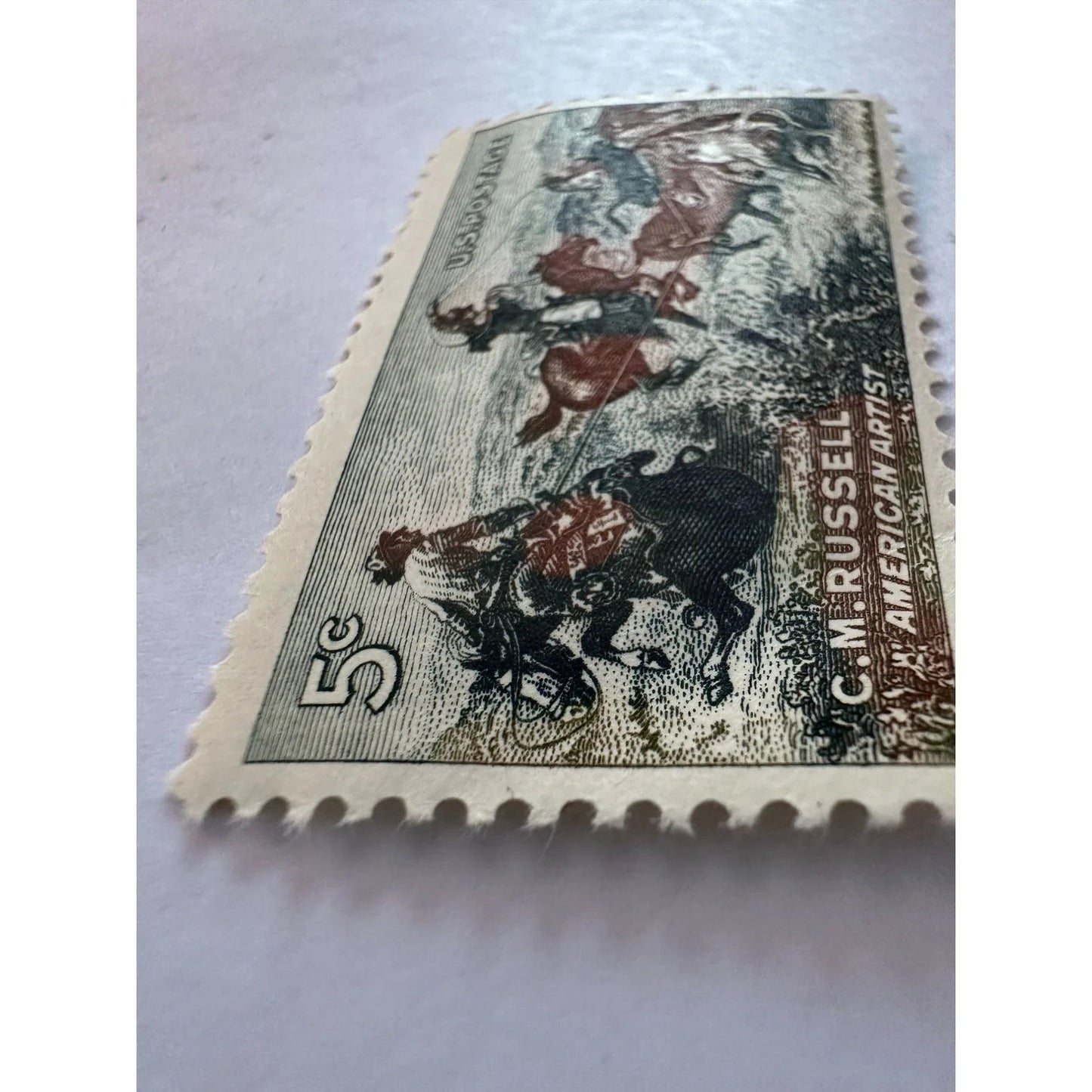 Vintage Collectible C. M. Russell American Artist 5 Cent U.S. Postage Stamp - A+ Stuff - Stamp - A+ Stuff