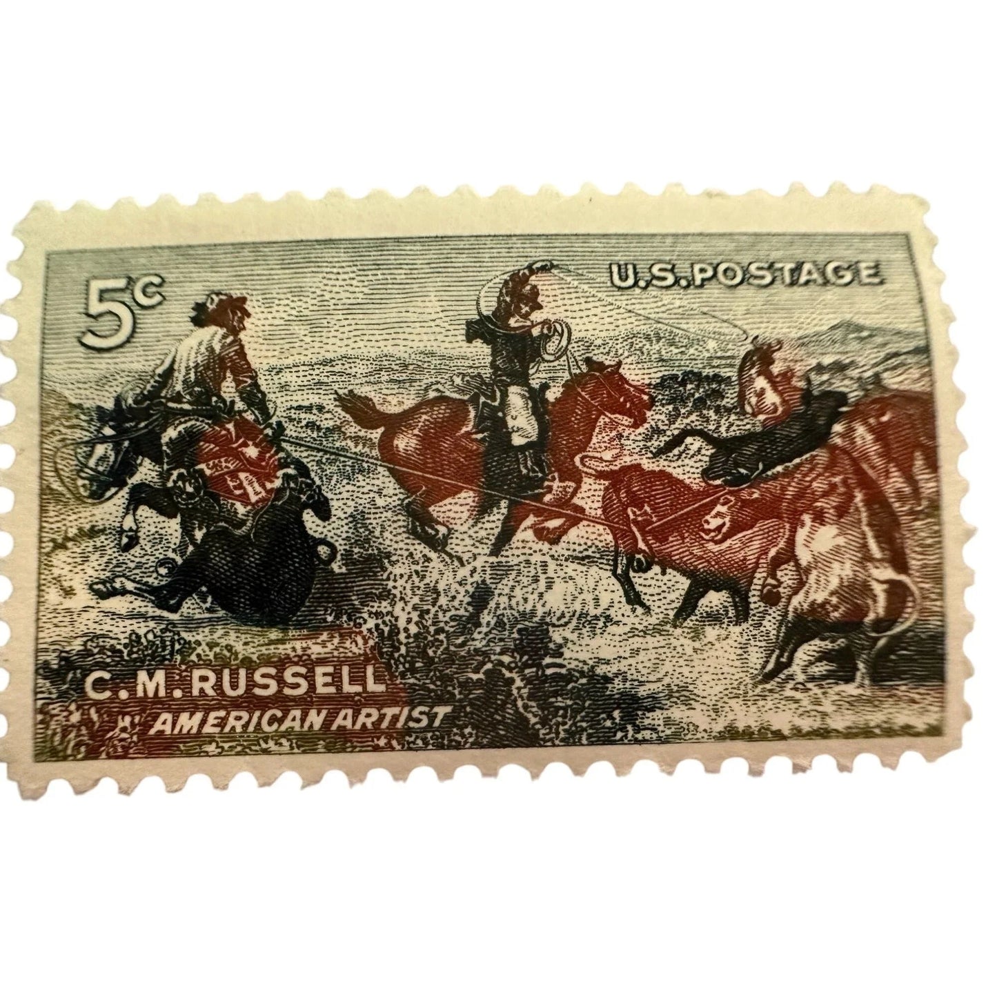 Vintage Collectible C. M. Russell American Artist 5 Cent U.S. Postage Stamp - A+ Stuff - Stamp - A+ Stuff