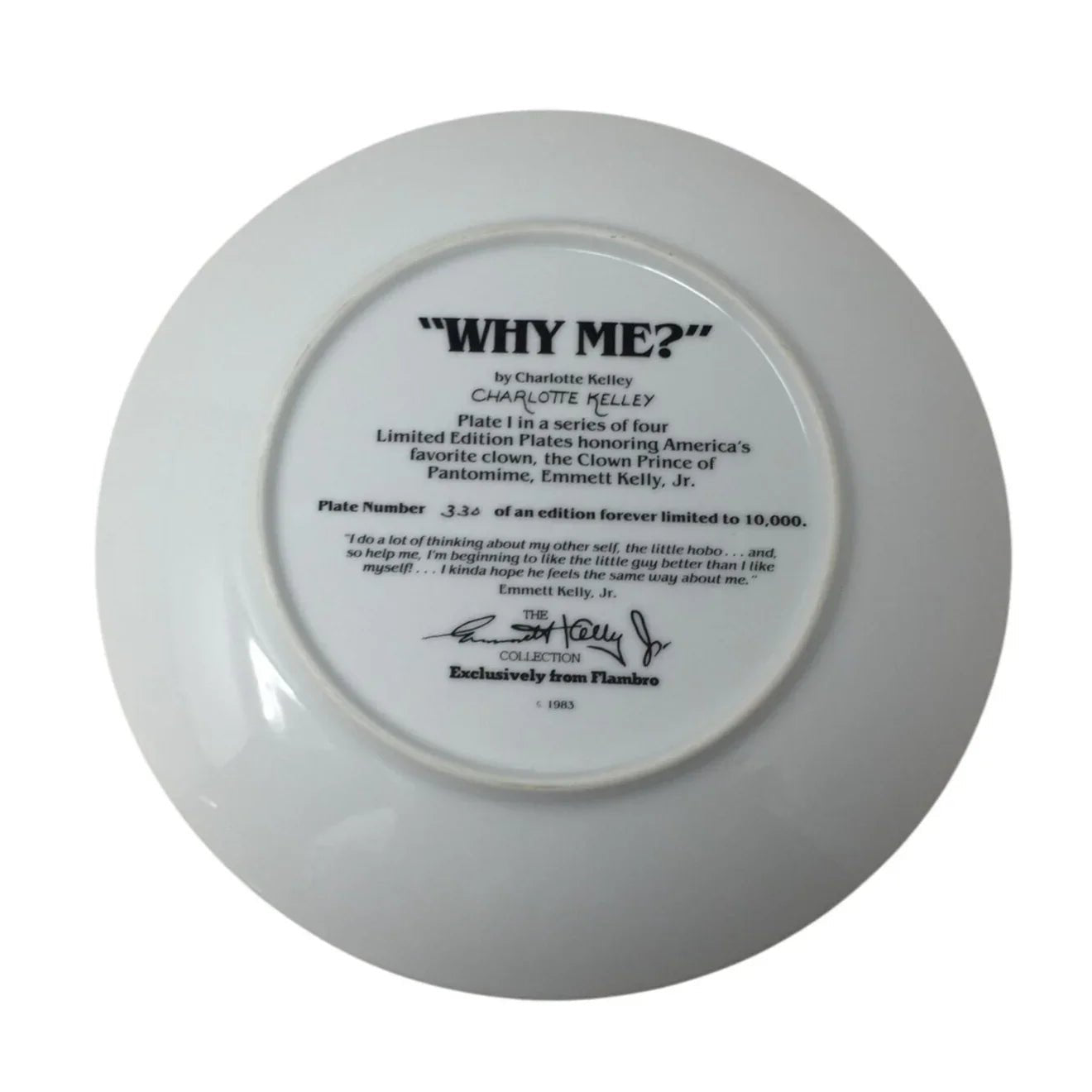 Vintage Collectible Plate ''Why Me?'' by Charlotte Kelley (plate 330) - A+ Stuff - Plates - A+ Stuff