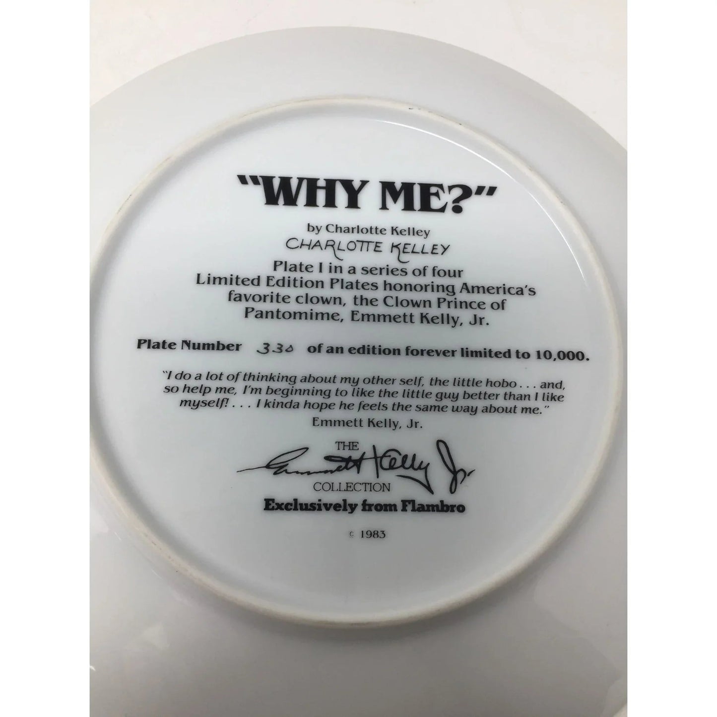 Vintage Collectible Plate ''Why Me?'' by Charlotte Kelley (plate 330) - A+ Stuff - Plates - A+ Stuff