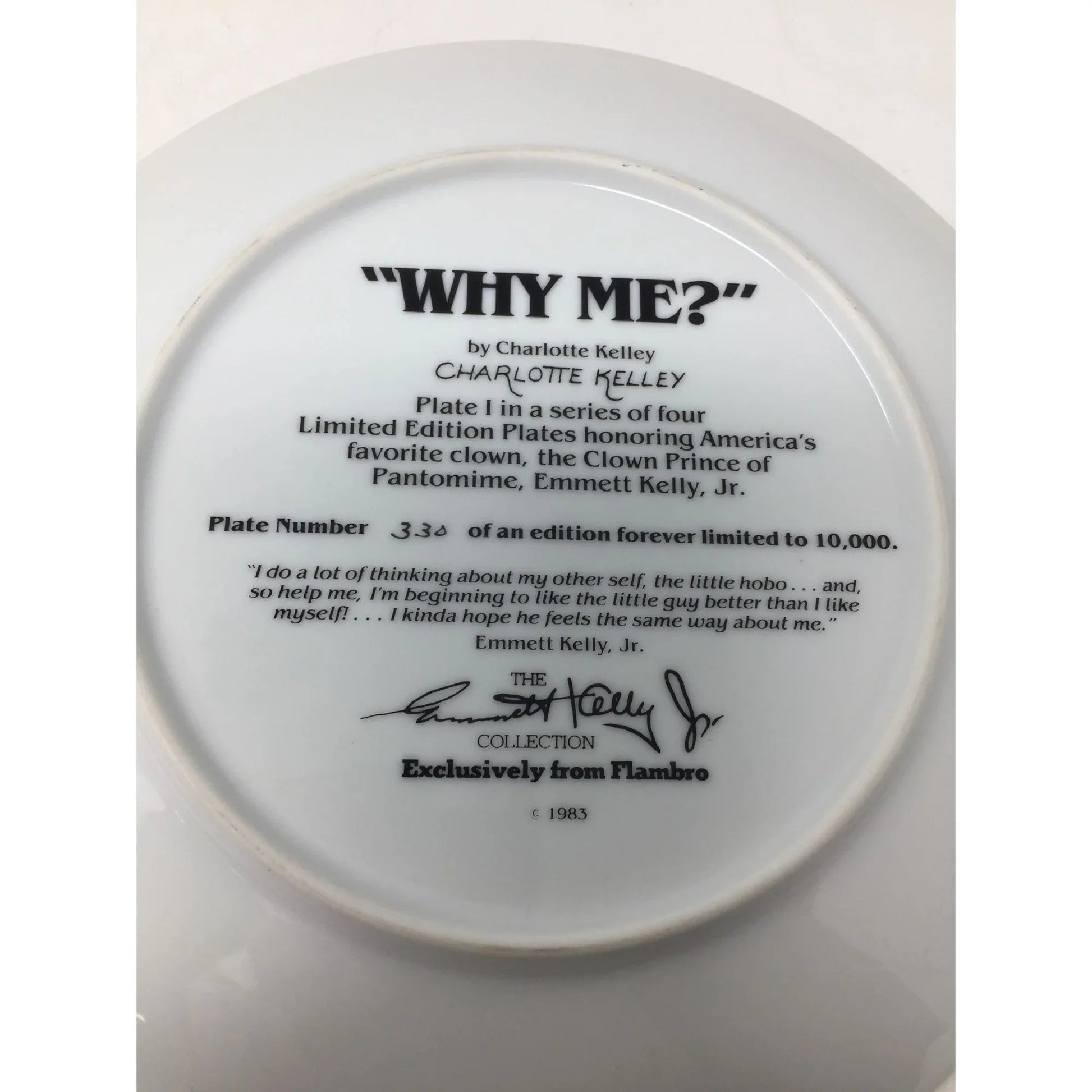 Vintage Collectible Plate ''Why Me?'' by Charlotte Kelley (plate 330) - A+ Stuff - Plates - A+ Stuff
