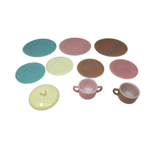 Vintage Colorful 10 Piece Miniature Tea Set - A+ Stuff - Coffee & Tea Cups - A+ Stuff