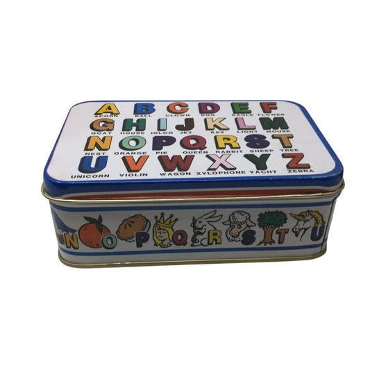 Vintage Colorful Alphabet Letter Magnets in Tin Container - A+ Stuff - magnet - A+ Stuff