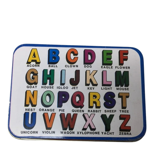 Vintage Colorful Alphabet Letter Magnets in Tin Container - A+ Stuff - magnet - A+ Stuff