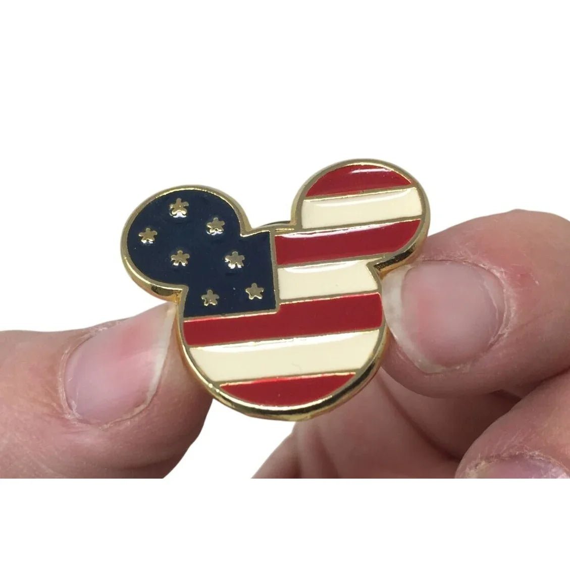 Vintage Disney American Flag Mickey Mouse Gold tone Pin - disney - pin - A+ Stuff