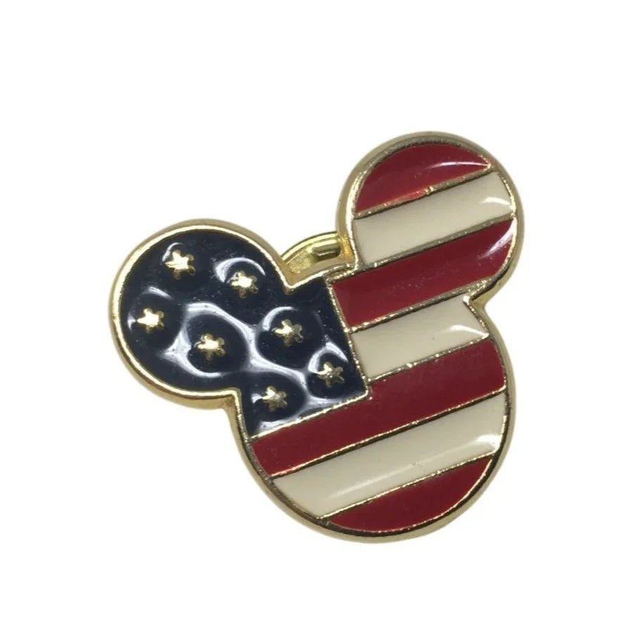 Vintage Disney American Flag Mickey Mouse Gold tone Pin - disney - pin - A+ Stuff
