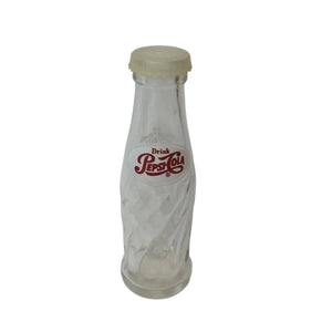 Vintage Drink Pepsi Cola Clear Glass Mini Bottle Salt or Pepper Shaker (just 1)