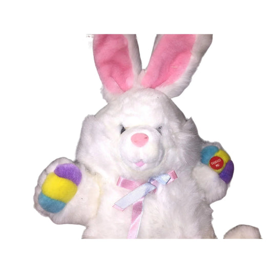 Vintage EASTER BUNNY Plush - Colorful Hands and toes - Chrisha Creations (1988) - Chrisha Creations - Seasonal & Holiday Decorations - A+ Stuff