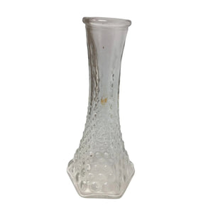 Vintage E.O. Brody Co. Clear Glass Hobnail Flower Vase