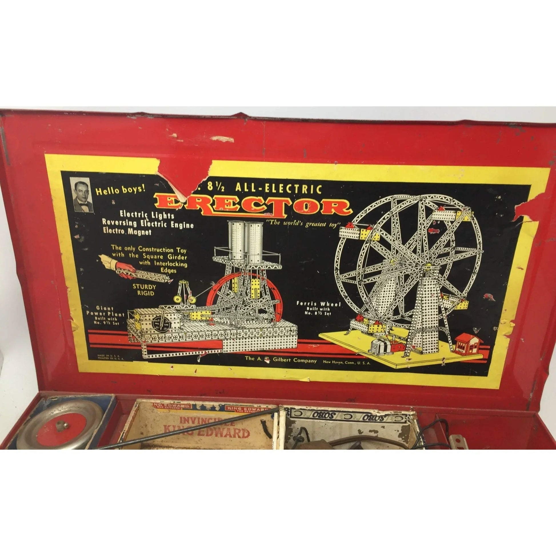 Vintage Erector ''The Worlds Greatest Construction Toy'' in metal Carrying case - A+ Stuff - Toys - A+ Stuff