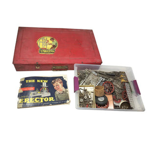 Vintage Erector ''The Worlds Greatest Construction Toy'' in metal Carrying case