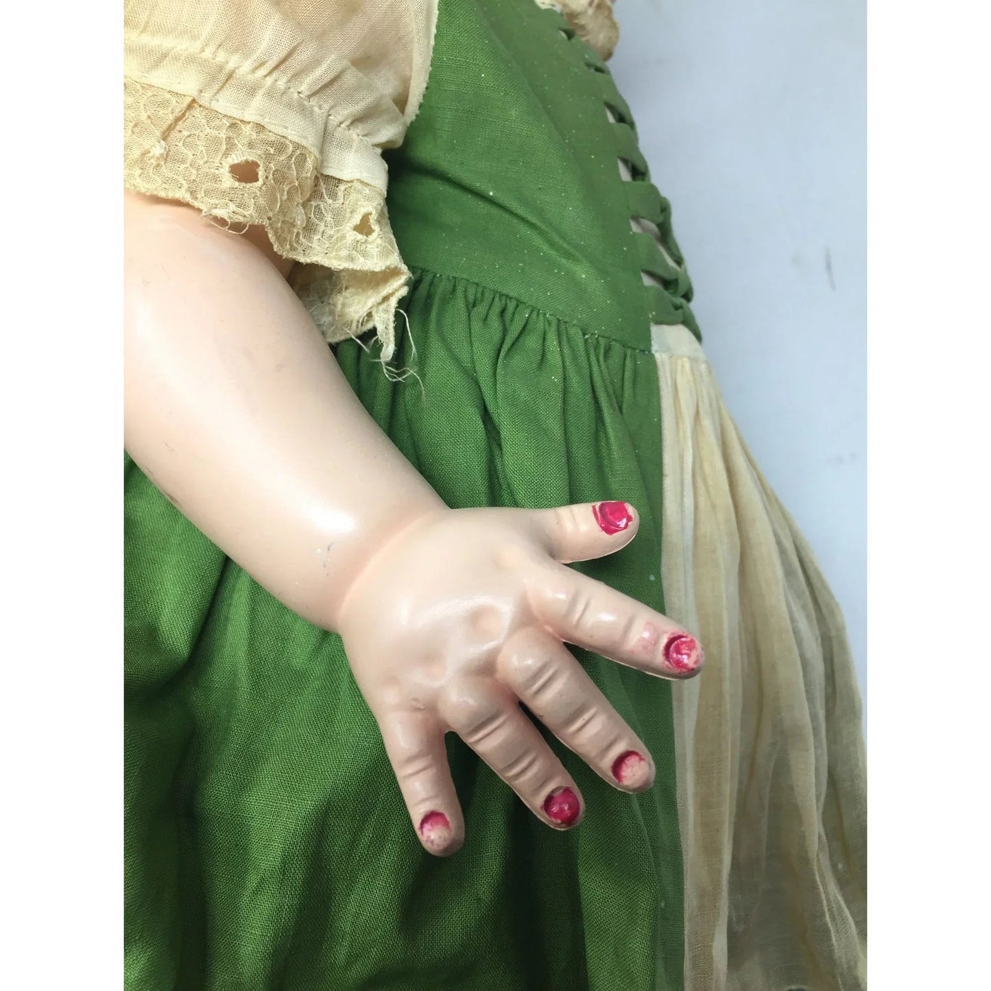 Vintage Fairyland Toy Product No 5 Brunette Doll with Green Eyes - fairyland toy product - Dolls - A+ Stuff
