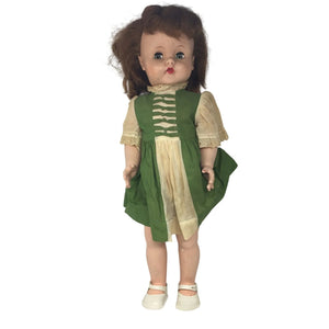 Vintage Fairyland Toy Product No 5 Brunette Doll with Green Eyes