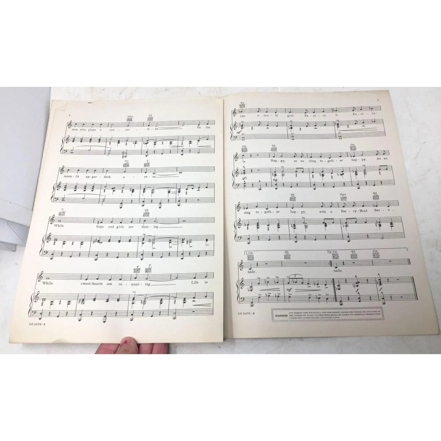 Vintage 'Ferry - Boat Serenade' Sheet Music - unbranded - SHEET MUSIC - A+ Stuff