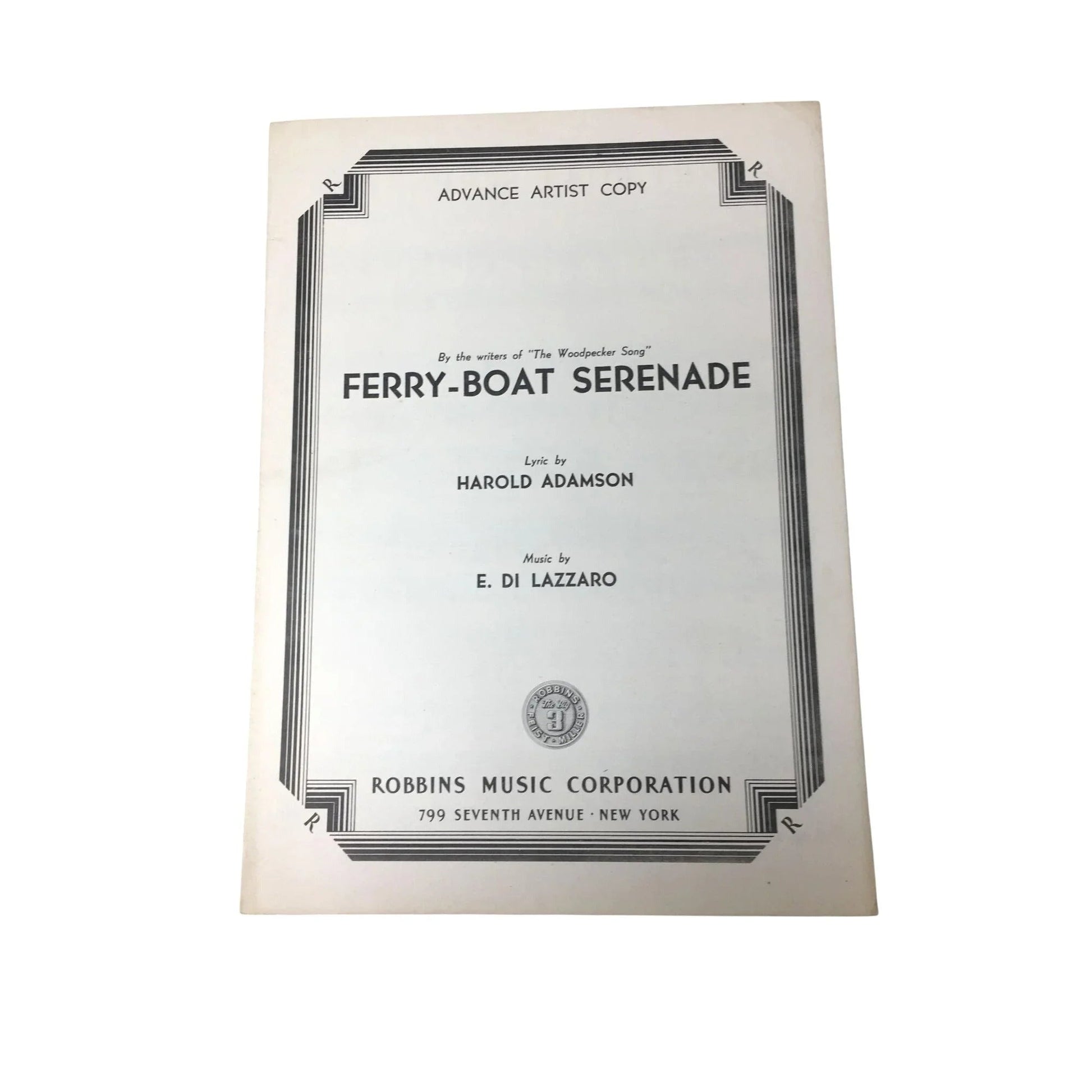 Vintage 'Ferry - Boat Serenade' Sheet Music - unbranded - SHEET MUSIC - A+ Stuff
